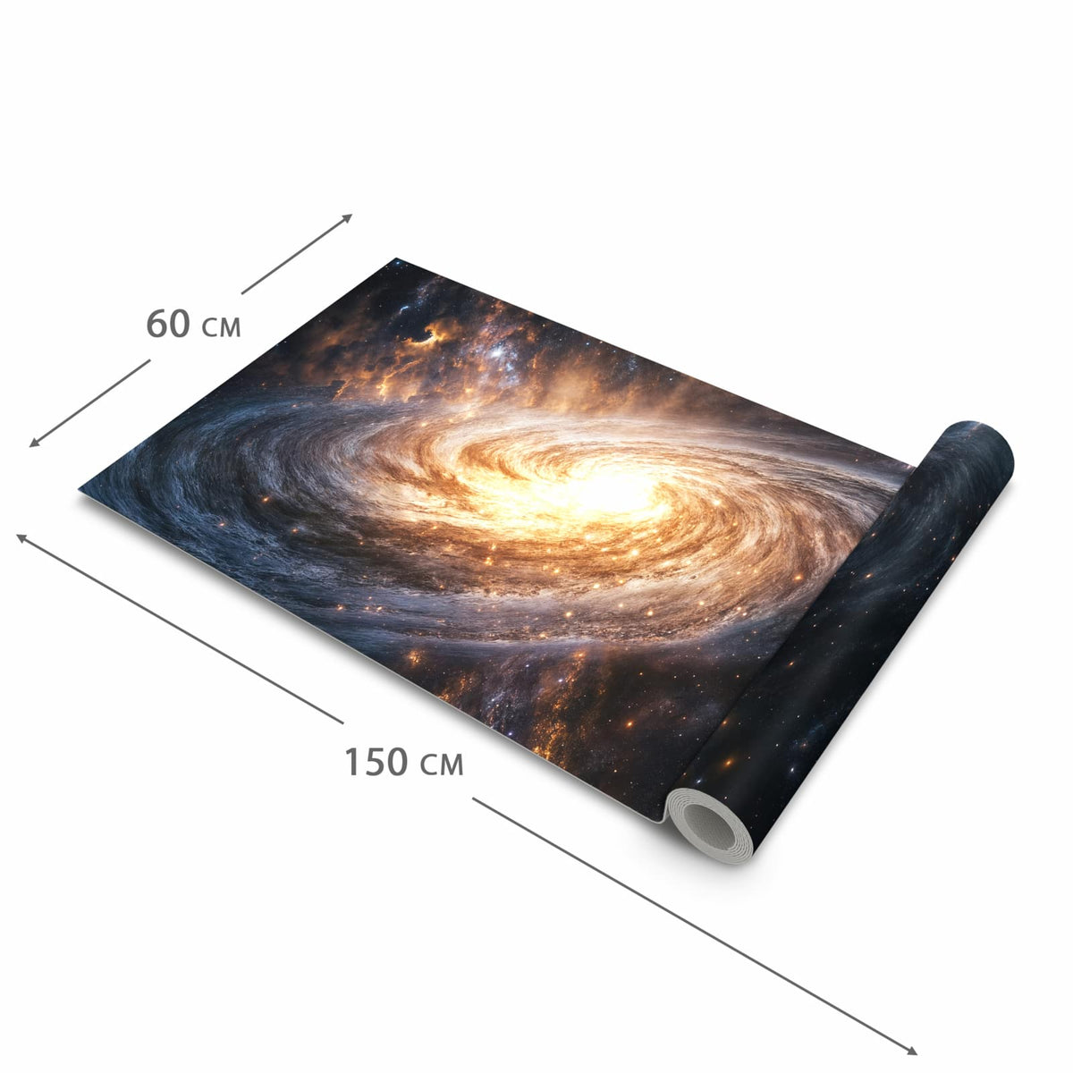 Flacher Küchenläufer nach Maß mit Motiv Galaxie Nachthimmel in der Größe 90x180 cm