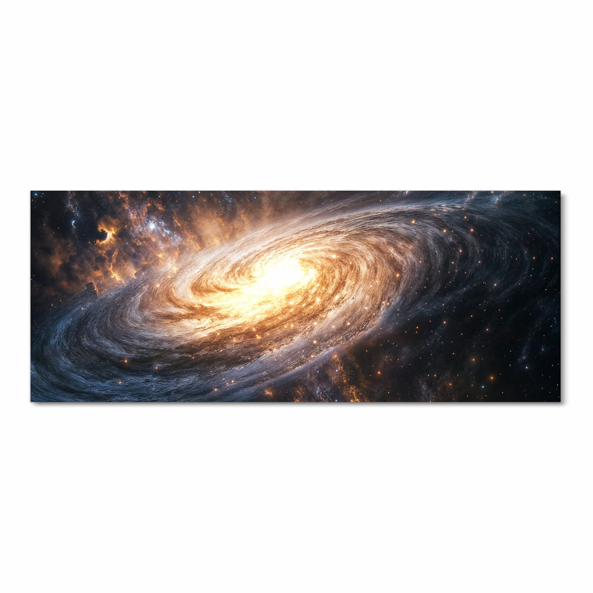 Rutschfester dünner Teppich mit Motiv Galaxie Nachthimmel in Frontansicht für sicheren Stand