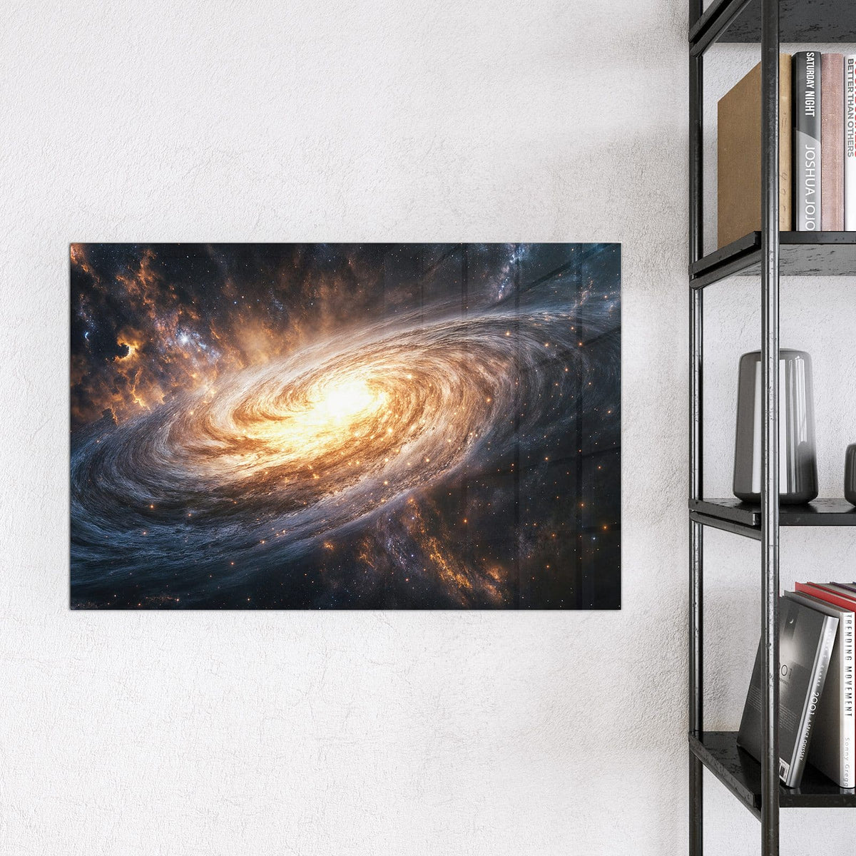 9 Größen – von 30 × 30 bis 120 × 90 cm – Magnettafel - Goldene Spiralgalaxie