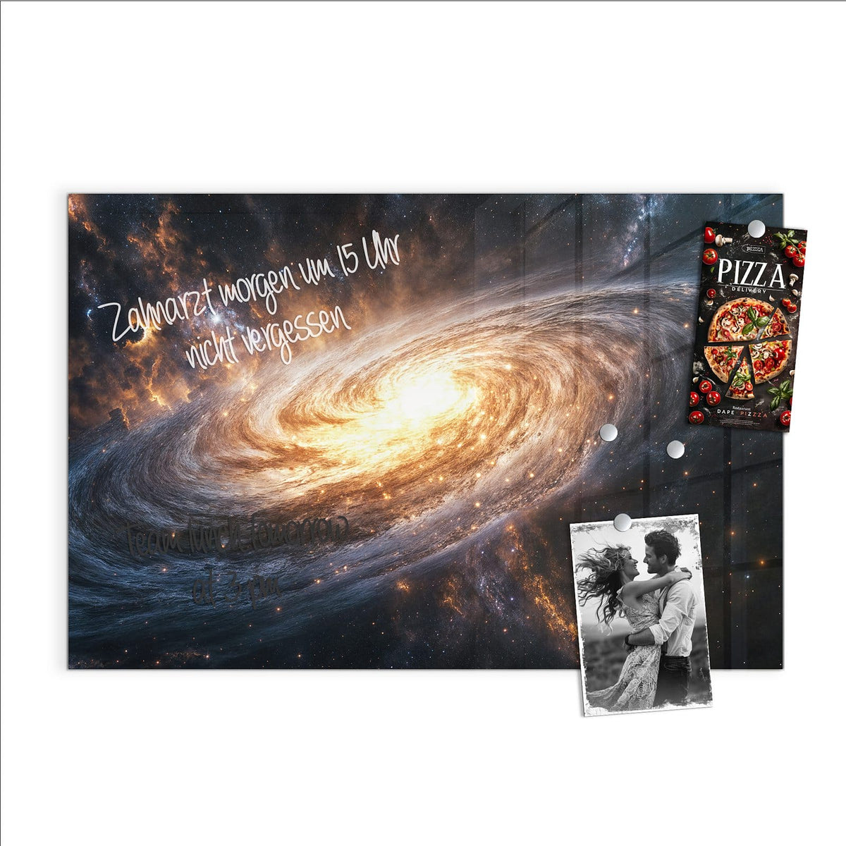 Beschreiben, abwischen, anheften – Magnettafel - Goldene Spiralgalaxie