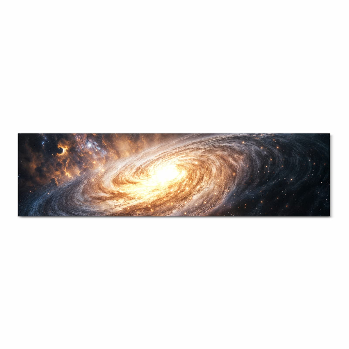 Zeitsparender waschbarer Küchenteppich mit Motiv Galaxie Nachthimmel in Frontansicht