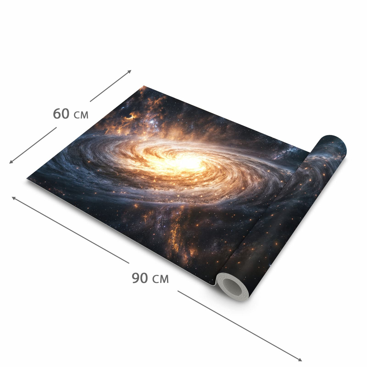 Küchenteppich mit Motiv Galaxie Nachthimmel in der Grösse 90x180 cm für angenehme Haptik