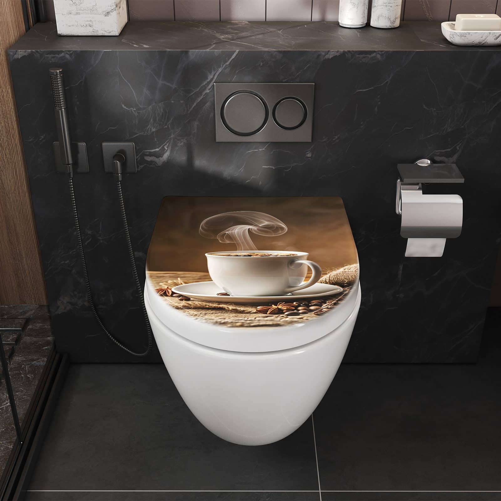 WC-Sitz mit Absenkautomatik Sanfte Kaffeegenuss
