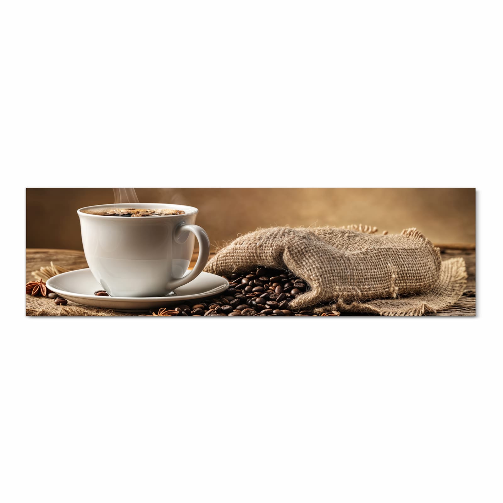 Hygienischer langer Teppich für Flur mit Motiv Sanfte Kaffeegenuss in Frontansicht