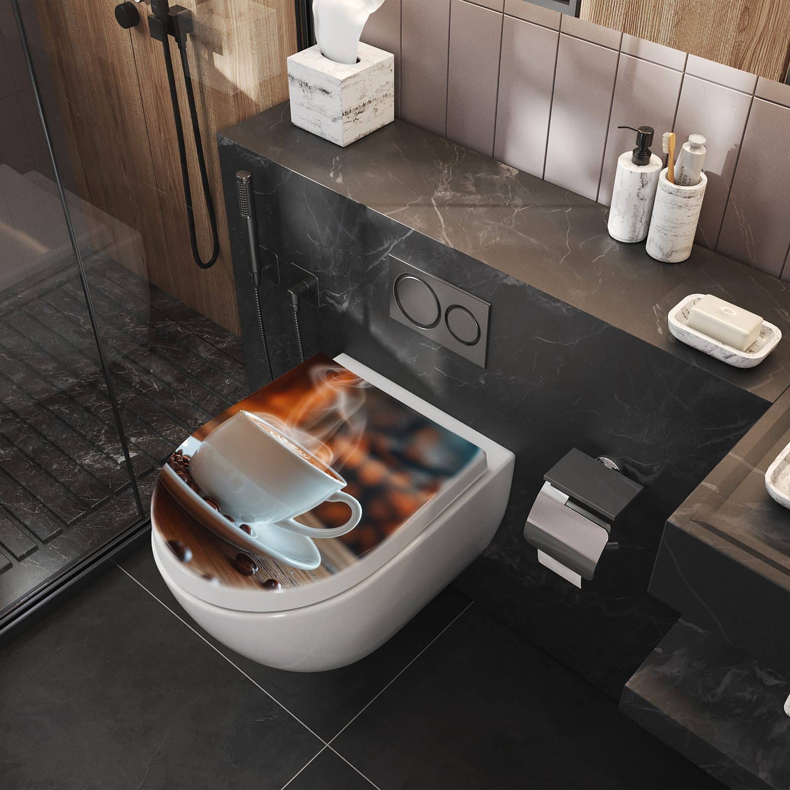 WC-Sitz mit Absenkautomatik Gemütliche Kaffeepause