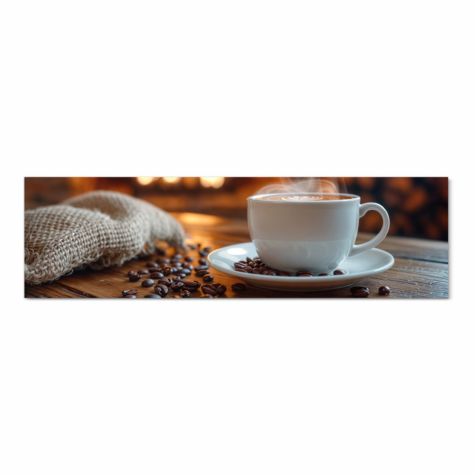 Wasserabweisender Läufer für die Küche mit Motiv Gemütliche Kaffeepause in Frontansicht