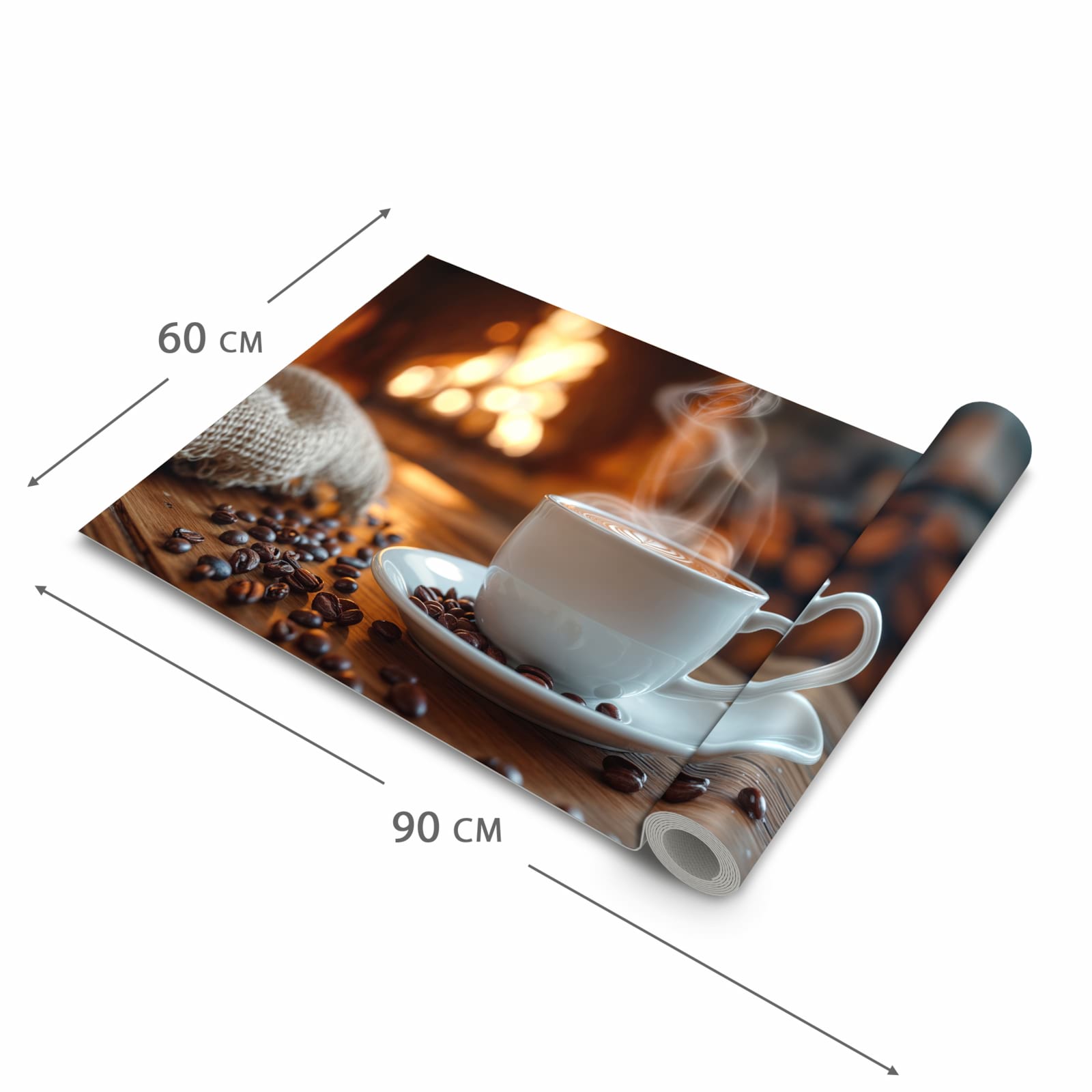 Strapazierfähiger Bodenläufer mit Motiv Gemütliche Kaffeepause in der Grösse 80x300 cm