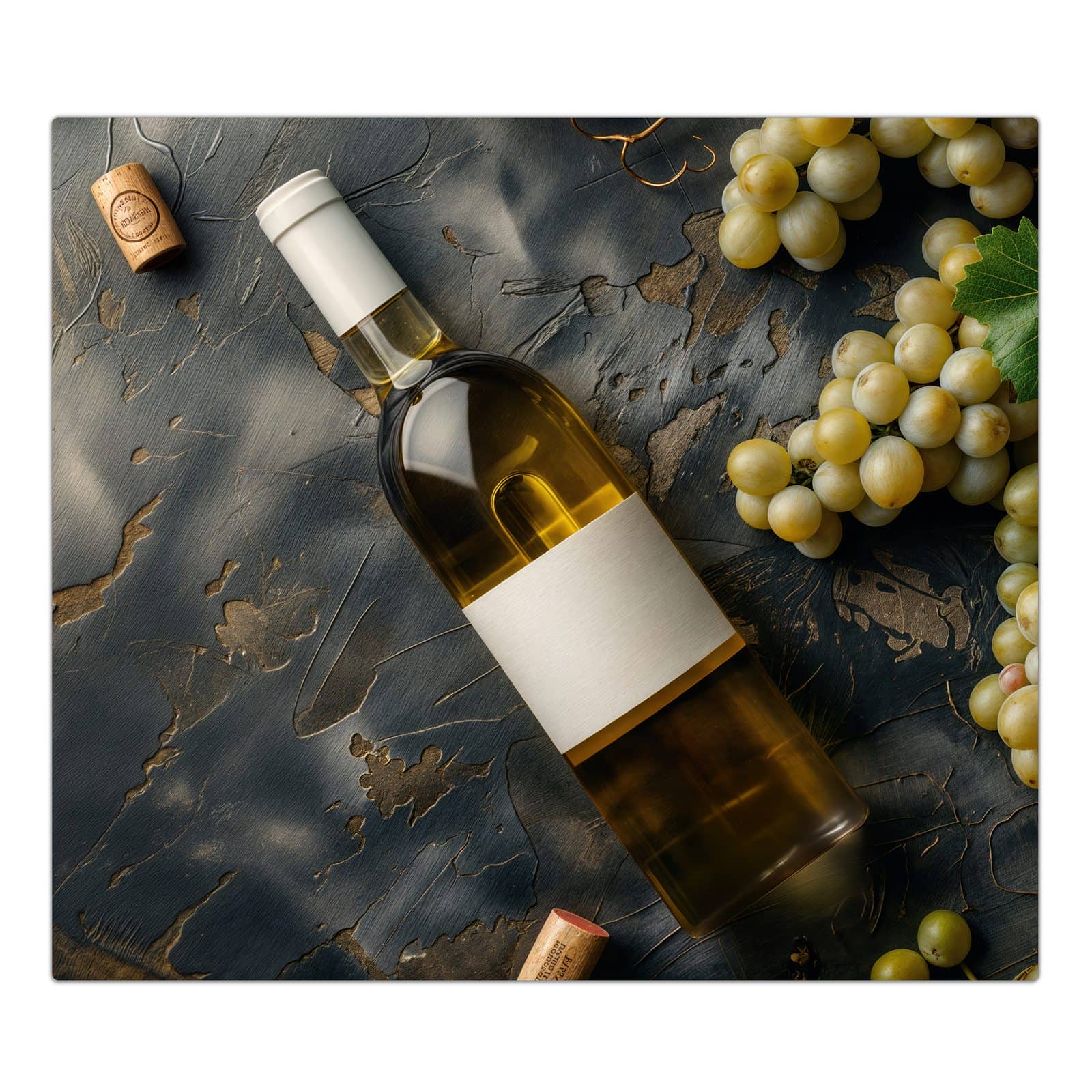 1-teilige Herdabdeckung mit Weintrauben mit Wein-Motiv in der Frontansicht #grösse_1-Teilig (60x52cm)