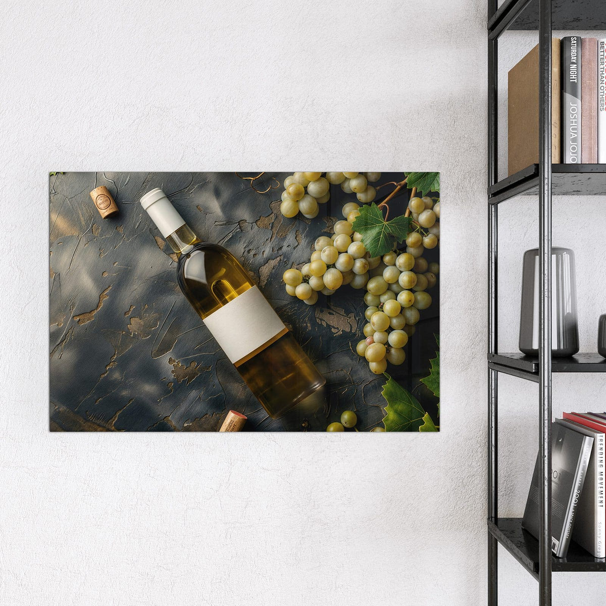 9 Größen – von 30 × 30 bis 120 × 90 cm – Magnettafel - Weißwein mit Trauben