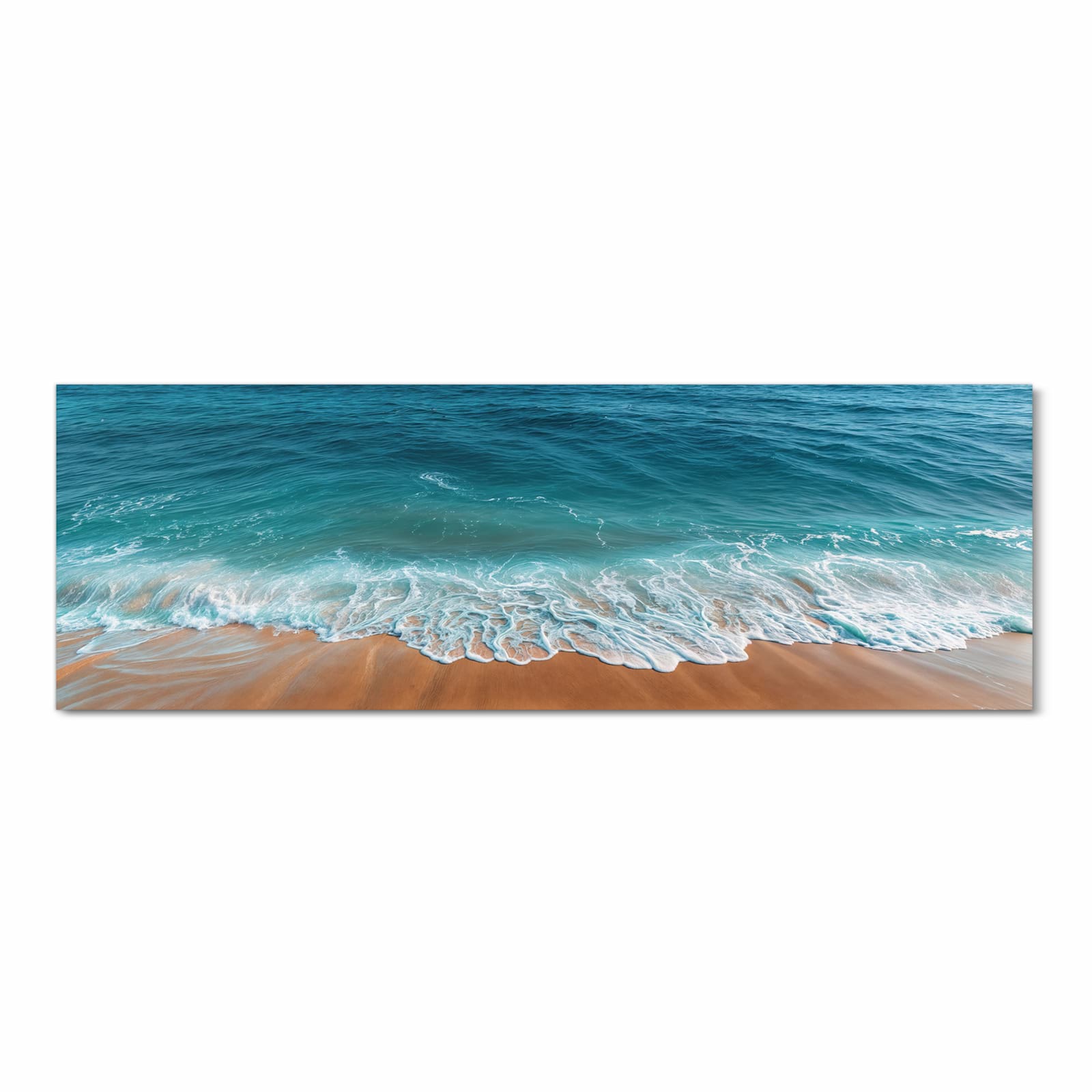 Wasserabweisender Küchenteppich mit Motiv Sandstrand Wellen in Frontansicht