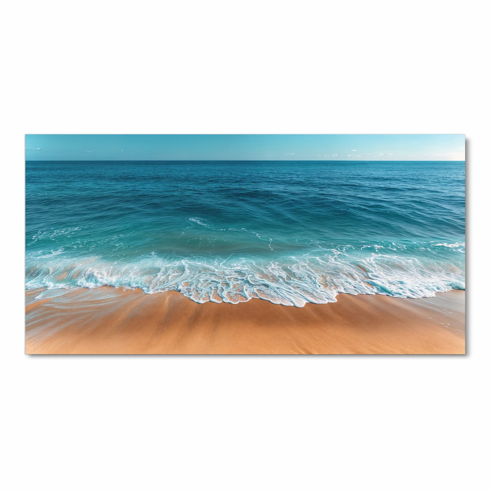 UV-beständiger Küchenteppich mit Motiv Sandstrand Wellen in Frontansicht