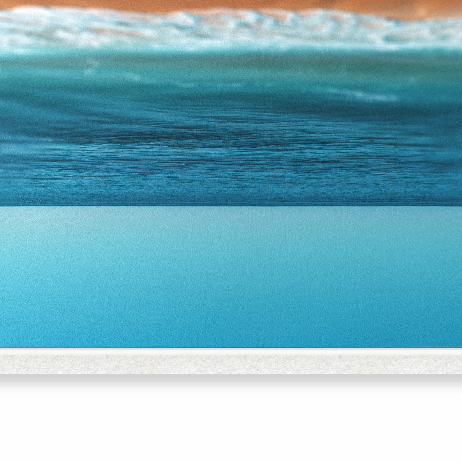 Feuchtigkeitsresistenter Küchenvorleger mit Motiv Sandstrand Wellen in seitlicher Ansicht