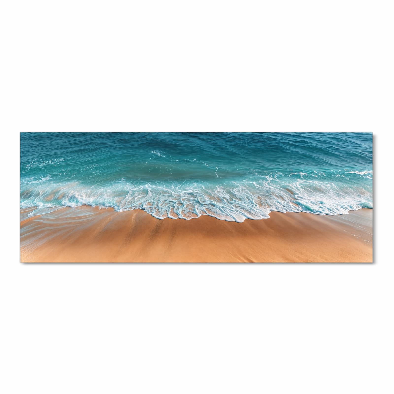 Rutschfester Küchenläufer mit Motiv Sandstrand Wellen in Frontansicht