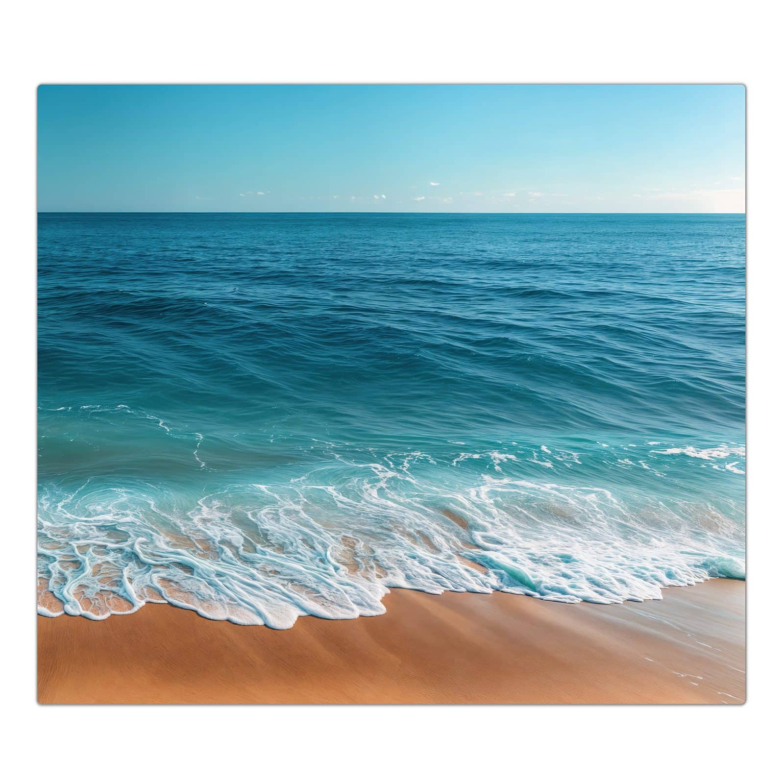 1-teilige Herdabdeckung mit Sandstrand Wellen-Motiv in der Frontansicht #grösse_1-Teilig (60x52cm)