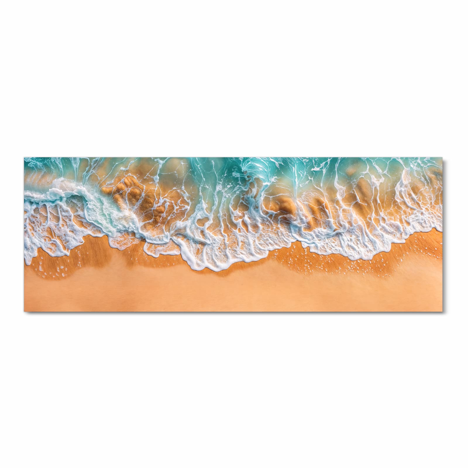 Abriebfester Küchenteppich mit Motiv Sanfte Meereswellen in Frontansicht - waschbar