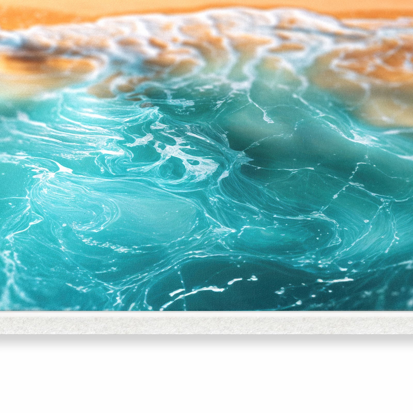 Rutschfester Küchenläufer mit Motiv Sanfte Meereswellen in seitlicher Ansicht