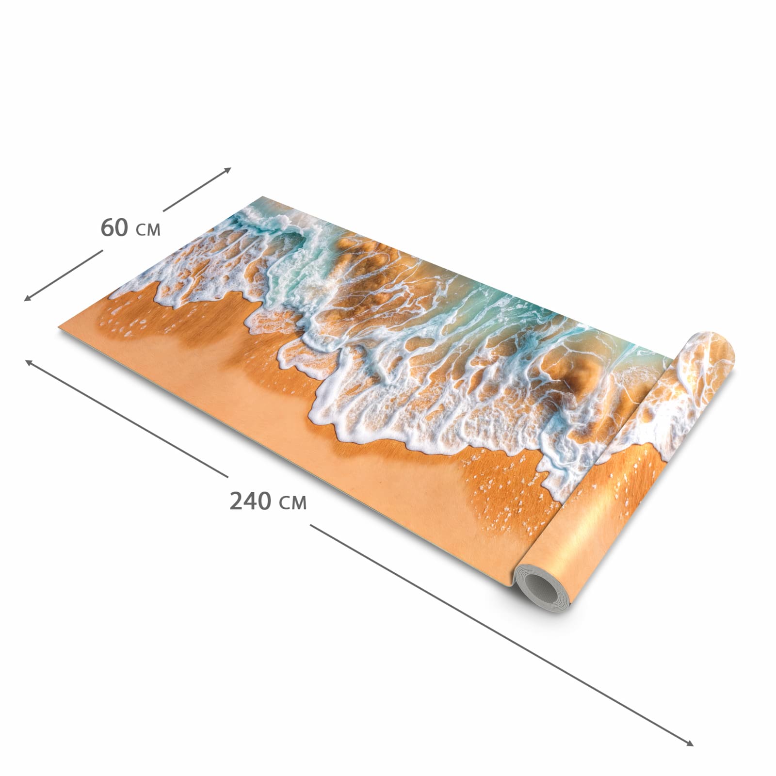 UV-beständiger Küchenläufer mit Motiv Sanfte Meereswellen in der Grösse 80x280 cm