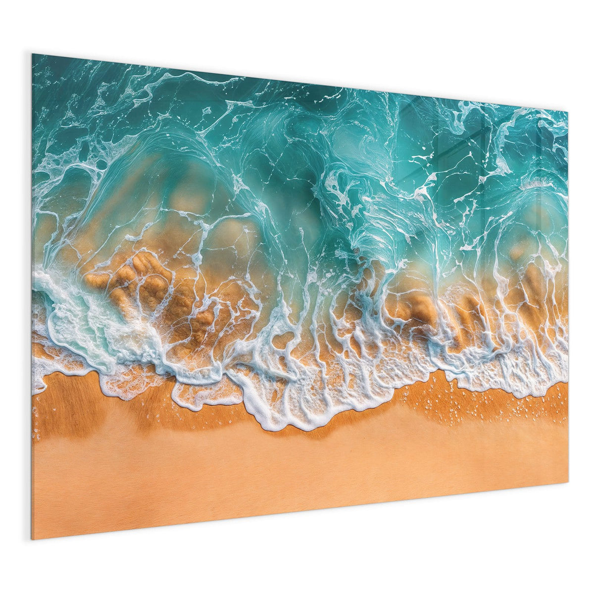4 mm Glas statt lackiertem Blech – Glas Magnettafel - Meer trifft Sand