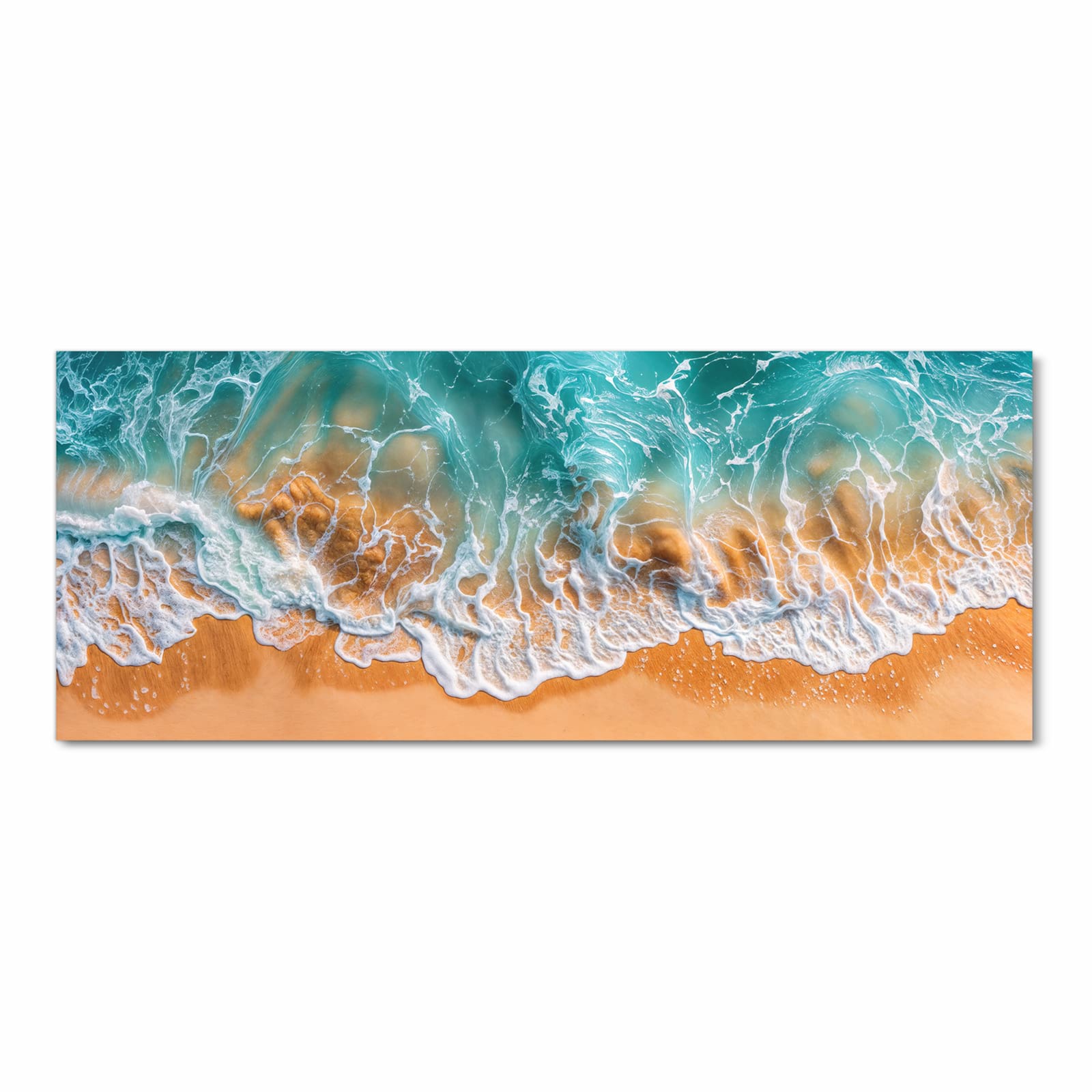 Feuchtigkeitsresistenter dünner Küchenteppich mit Motiv Sanfte Meereswellen in Frontansicht