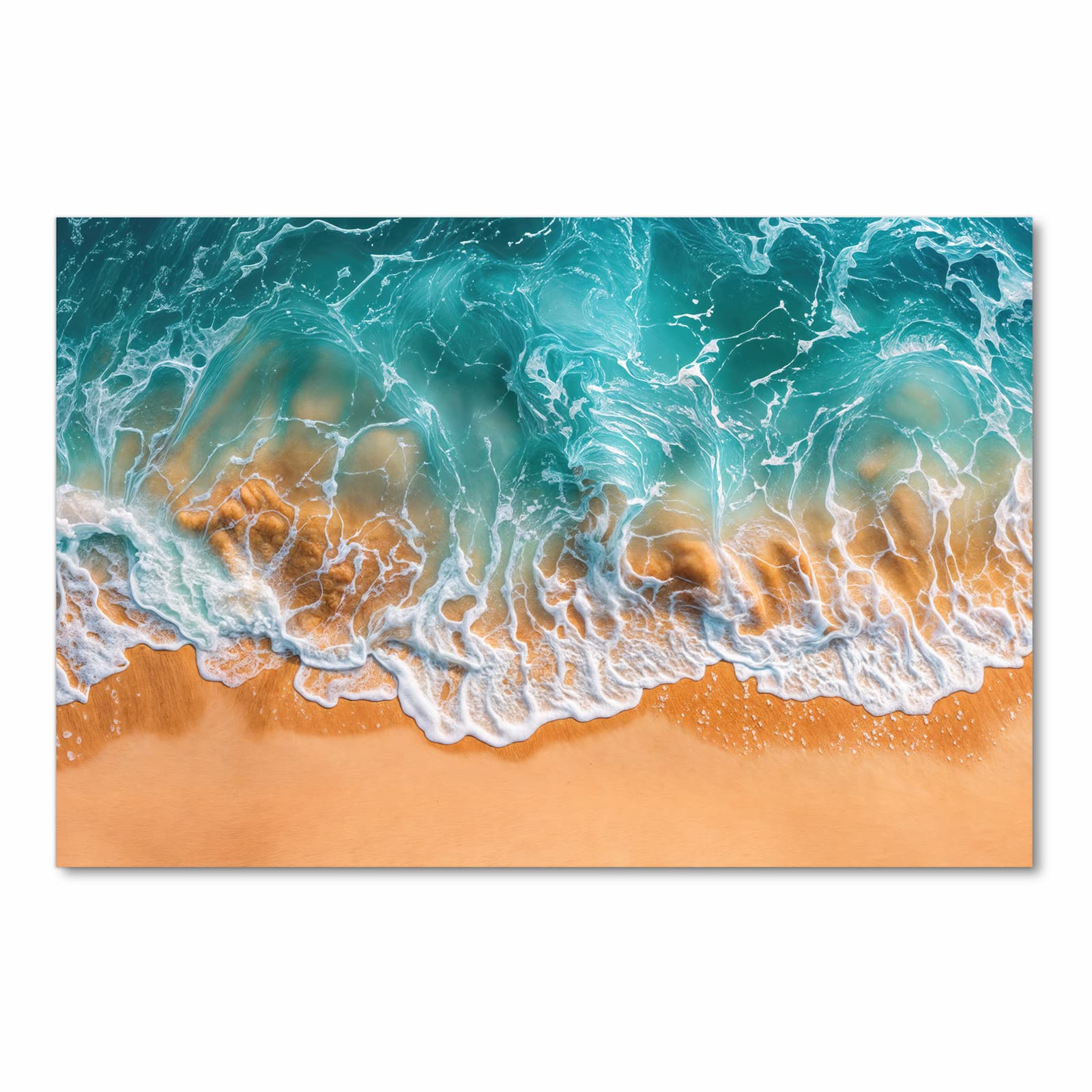 Formstabiler rutschfester Küchenteppich mit Motiv Sanfte Meereswellen in Frontansicht