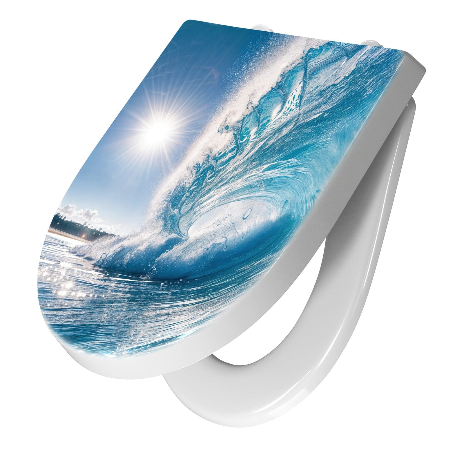 WC-Sitz mit Absenkautomatik Riesige Welle Strand
