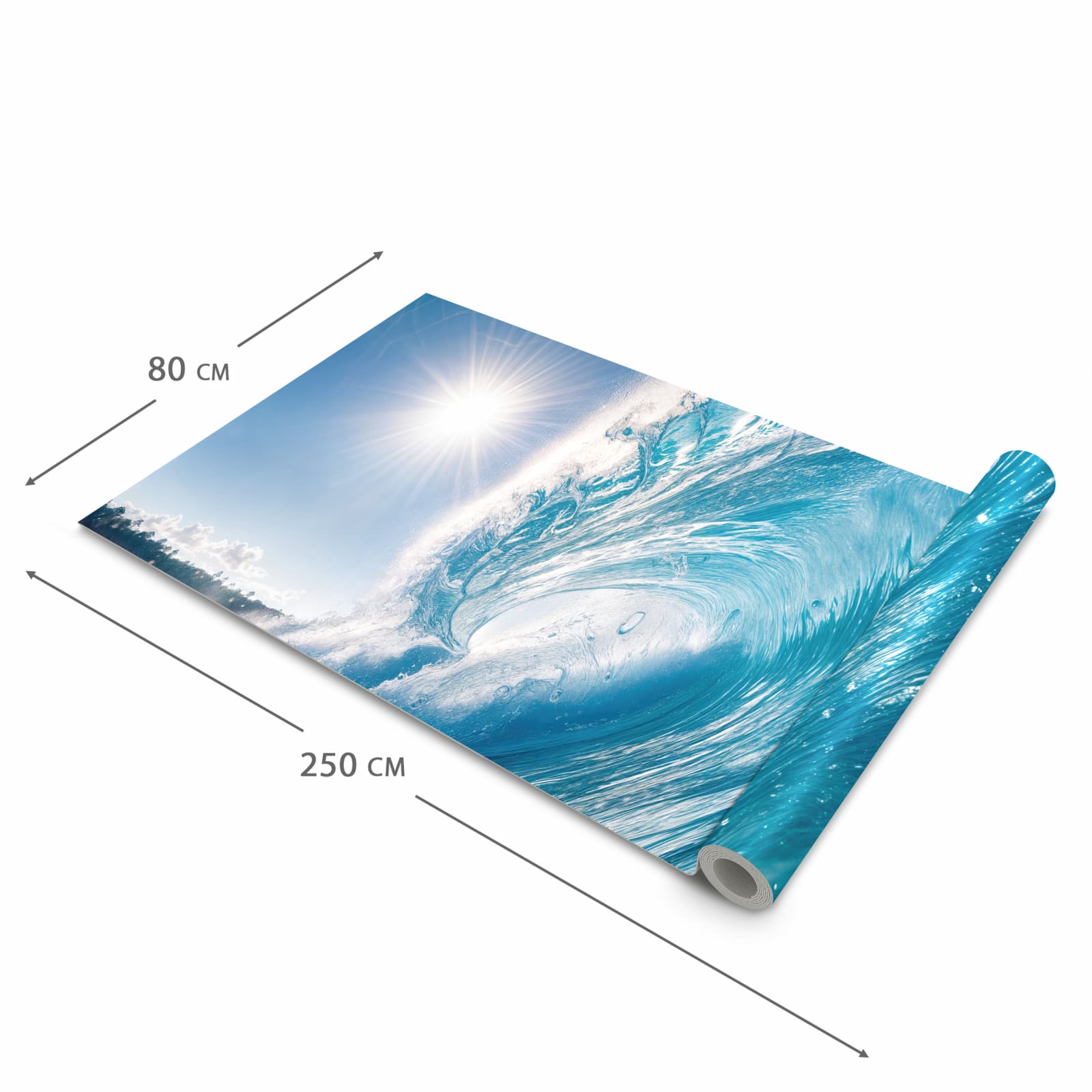 Organisierender Küchenläufer mit Motiv Riesige Welle Strand in der Grösse 80x250 cm