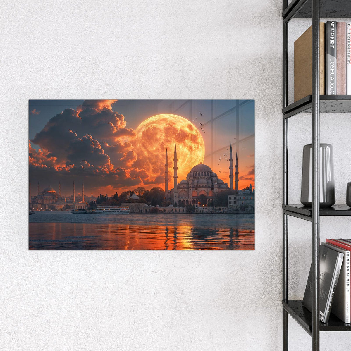 9 Größen – von 30 × 30 bis 120 × 90 cm – Magnettafel - Mond über der Moschee
