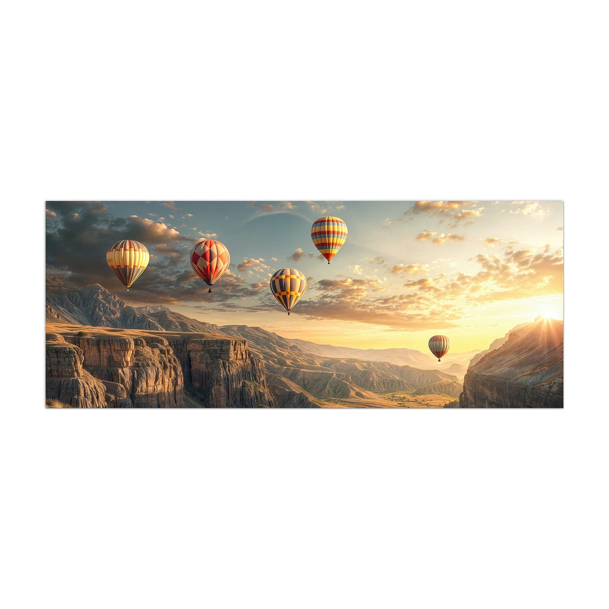 Küchenrückwand aus Glas Heißluftballons im Hochformat, Motiv bildfüllend von vorn