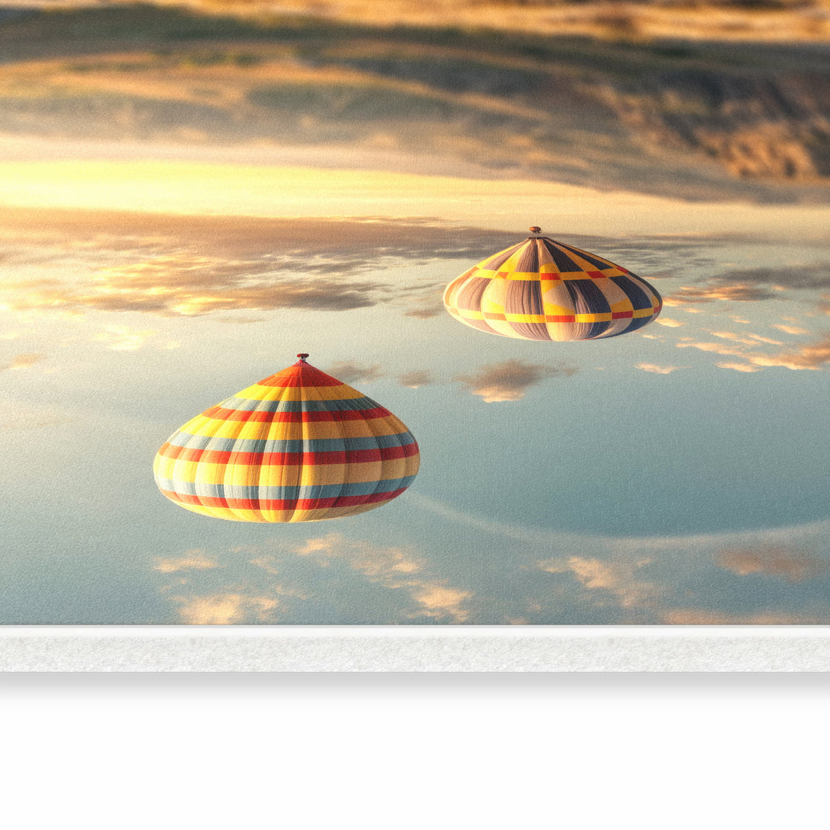 Strapazierfähiger Läufer für die Küche mit Motiv Landschaft mit Ballons in seitlicher Ansicht