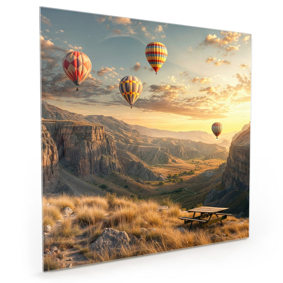 Maße Küchenrückwand Heißluftballons aus Glas