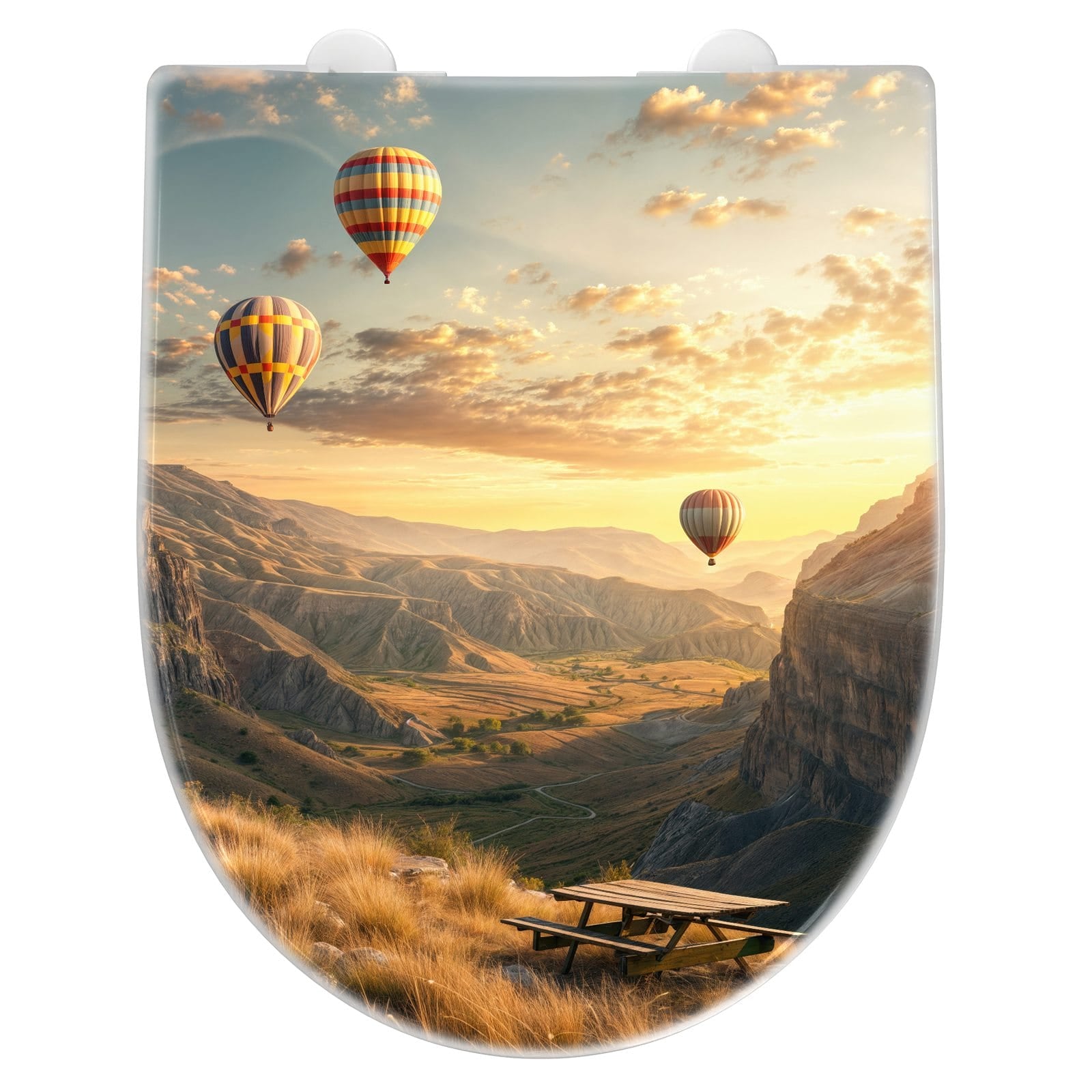 WC-Sitz mit Absenkautomatik Landschaft mit Ballons