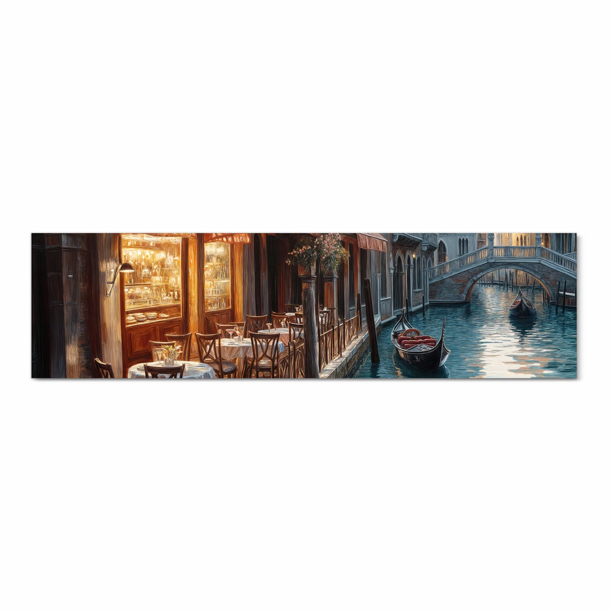 Rutschfester Küchenläufer mit Motiv Sonnenuntergang Venedig in Frontansicht für sicheren Stand