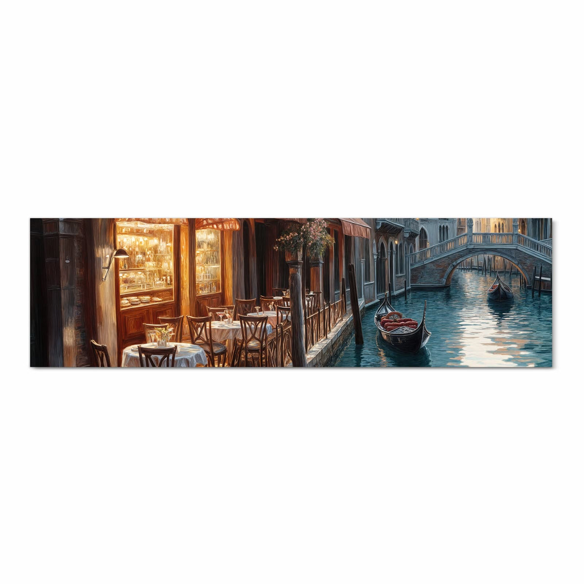 Komfortabler waschbarer Küchenteppich mit Motiv Sonnenuntergang Venedig in Frontansicht