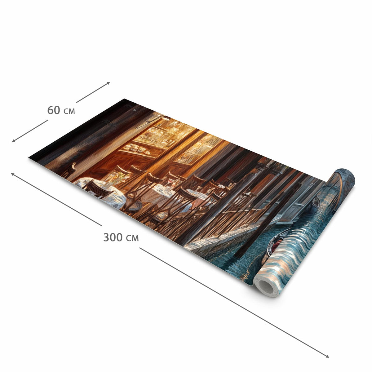 Langlebiger rutschfester Küchenläufer mit Motiv Sonnenuntergang Venedig in der Grösse 80x200 cm