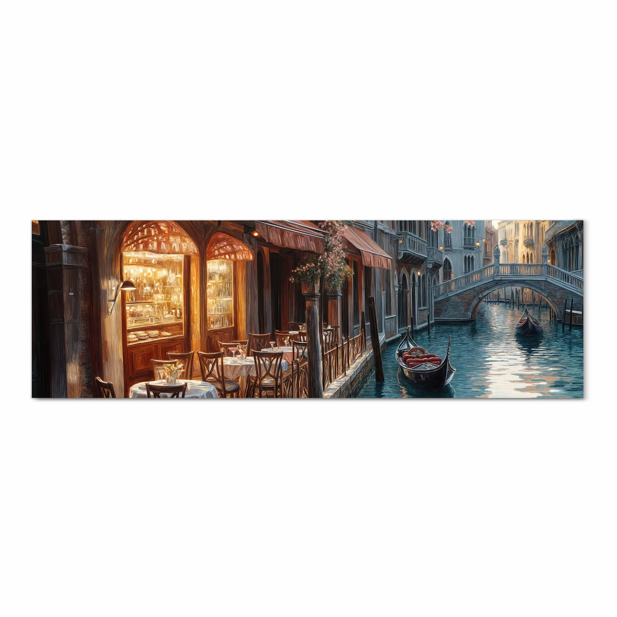 Pflegeleichter rutschfester Küchenteppich mit Motiv Sonnenuntergang Venedig in Frontansicht