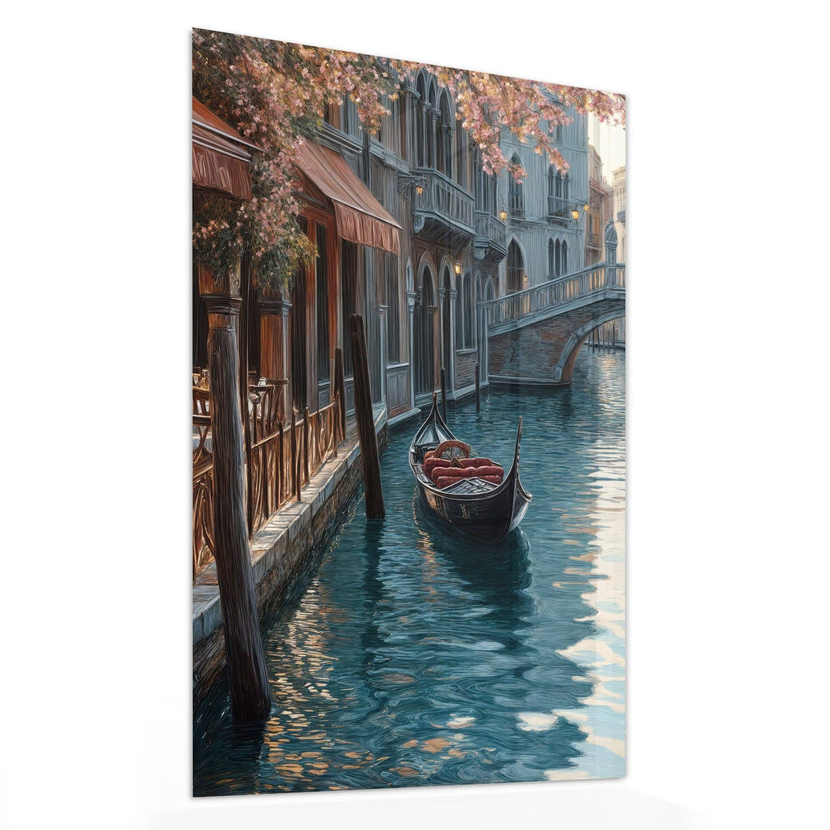11 Größen – von 30 × 60 bis 60 × 150 cm – Wandbild - Kanalcafé in Venedig - Hochformat