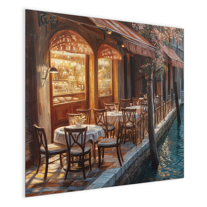 Magnettafel mit dem Motiv Kanalcafé in Venedig