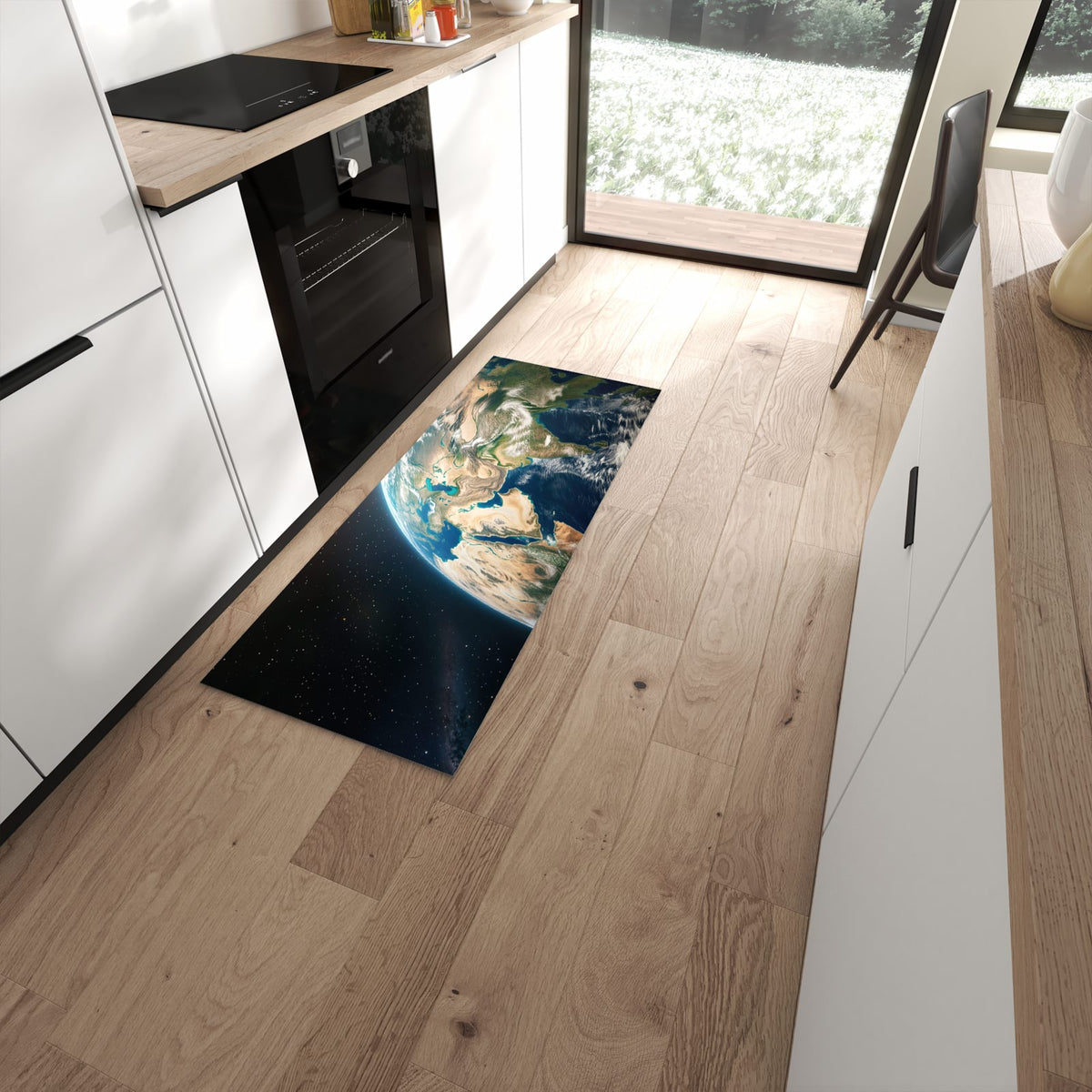 Waschbarer Küchenläufer mit Motiv Sanfte Erde aus dem All für Ordnung in moderner Küche #grösse_60 x 150 cm