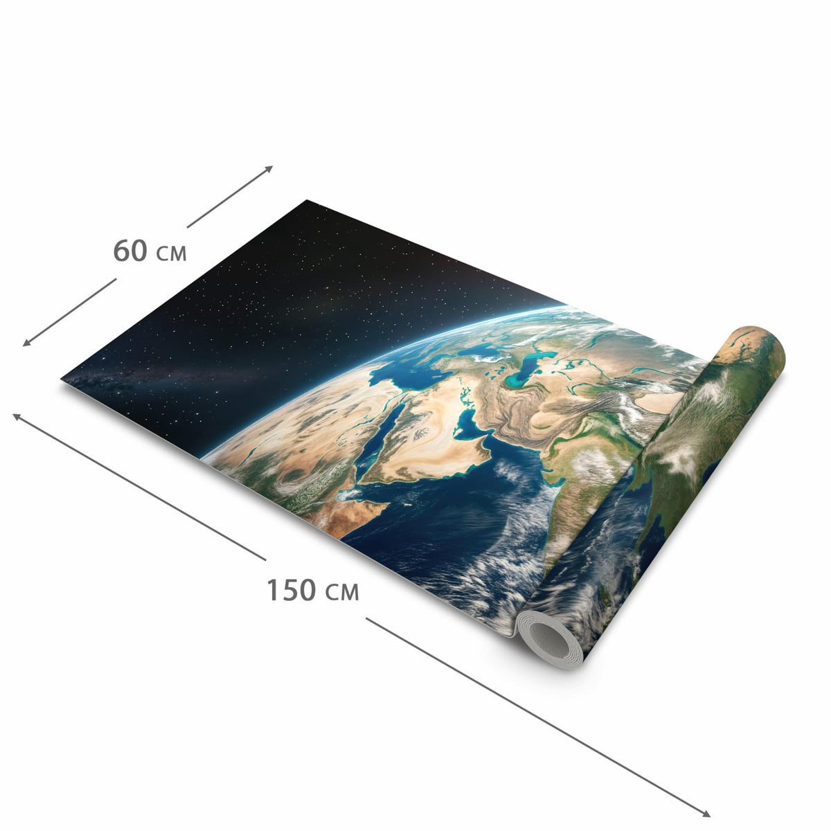 Rutschfester Küchenteppich mit Motiv Sanfte Erde aus dem All in der Grösse 60x90 cm