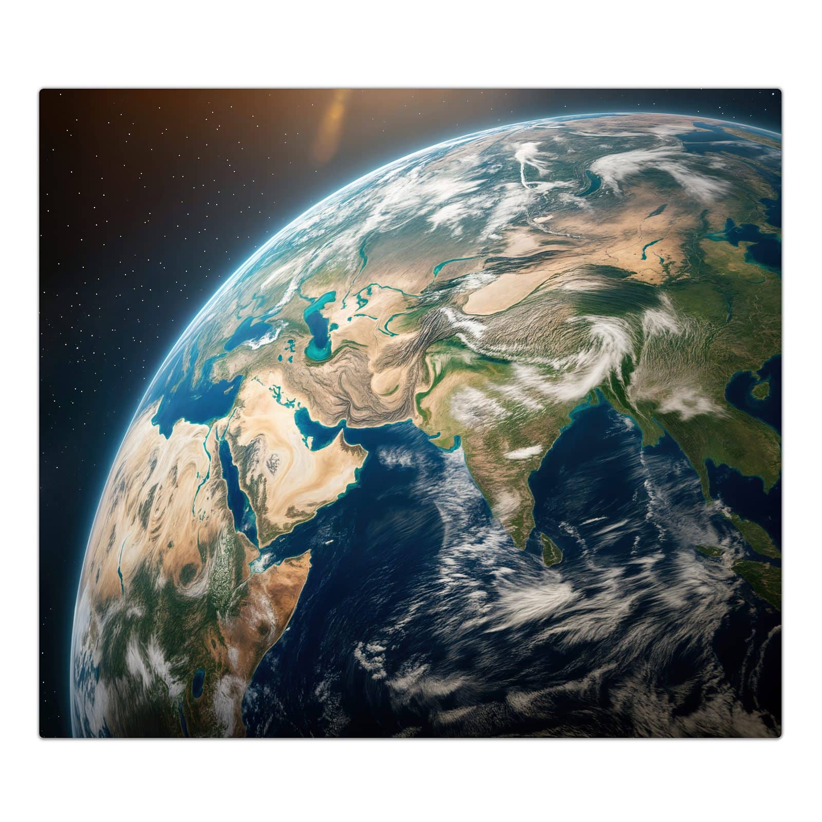 1-teilige Herdabdeckplatten mit Sanfte Erde aus dem All-Motiv in der Frontansicht #grösse_1-Teilig (60x52cm)