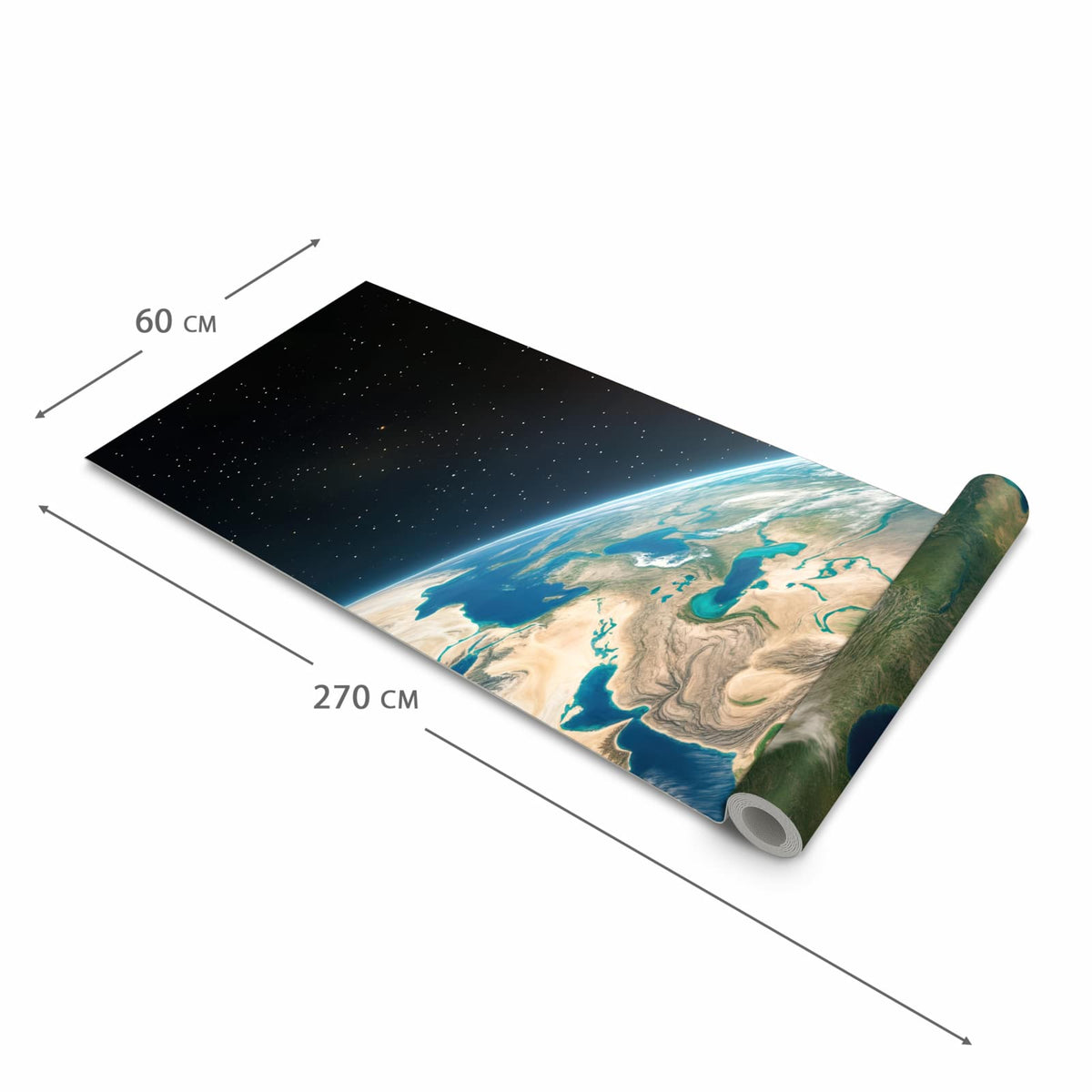 Küchenteppich mit Motiv Sanfte Erde aus dem All in der Grösse 80x200 cm für Ordnung & Übersicht