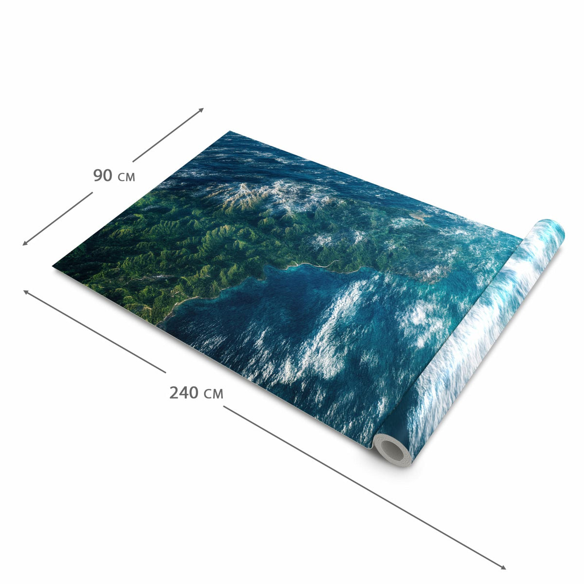 Waschbarer Teppich fürs Esszimmer mit Motiv Wunderschöne Erde in der Größe 60x90 cm