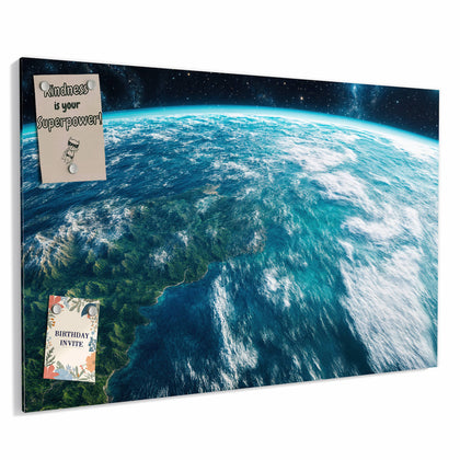 Metall Magnettafel mit dem Motiv Ozeane aus dem Orbit