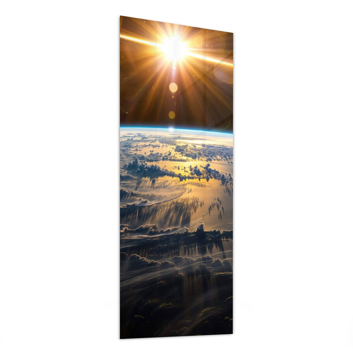 Glasbild Goldener Sonnenaufgang von der Seite, 4 mm Echtglas