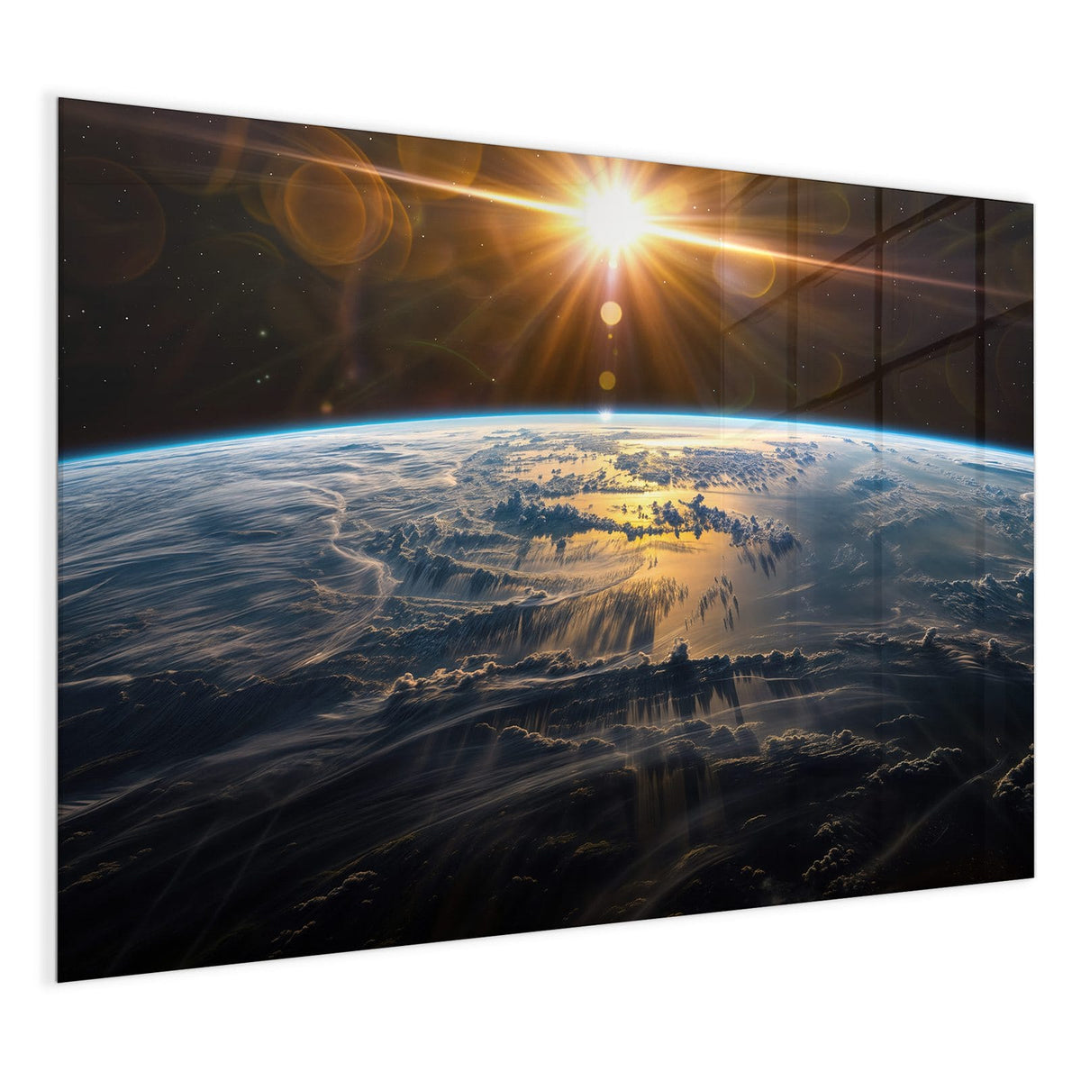 4 mm Glas statt lackiertem Blech – Glas Magnettafel - Goldener Sonnenaufgang