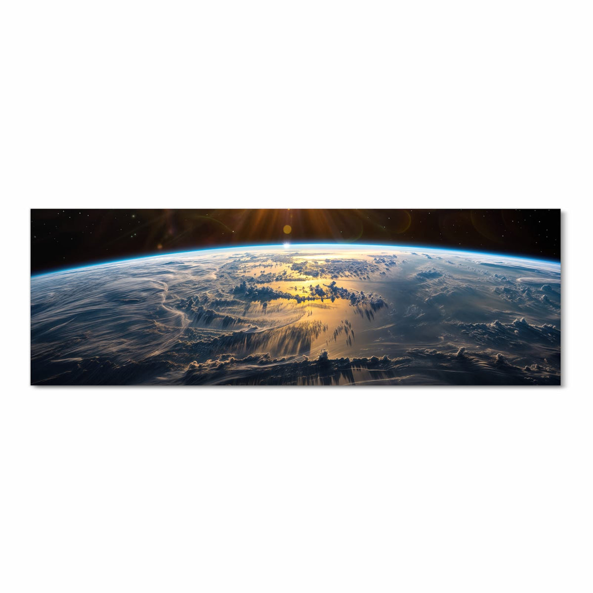 Küchenteppich mit Motiv Sonnenaufgang Erde in Frontansicht für optimalen Trittkomfort