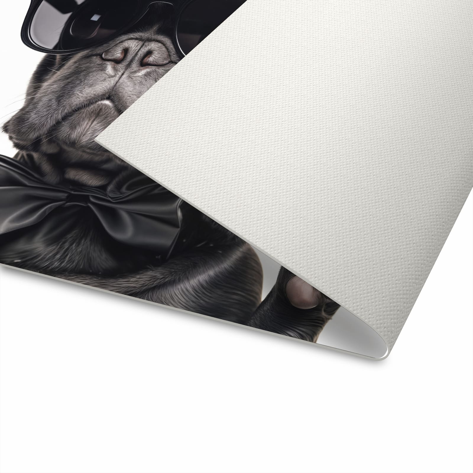 Geräuschdämpfender Küchenläufer mit Motiv Sonnenbrillenhund - waschbar für die Küche