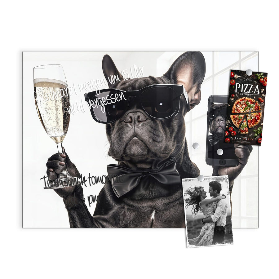 Maße Magnettafel - Hund mit Sonnenbrille