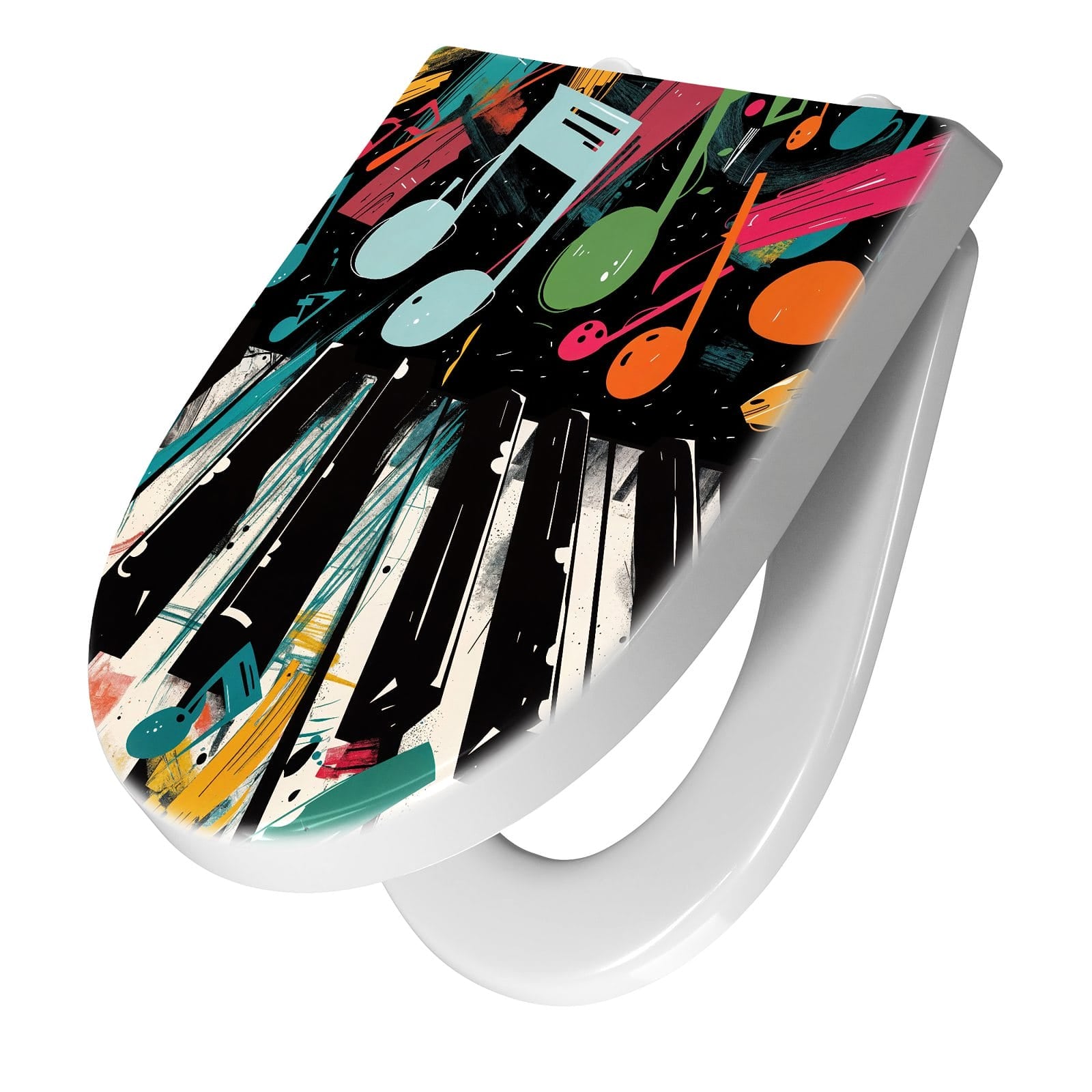 WC-Sitz mit Absenkautomatik Musiknoten Klavier