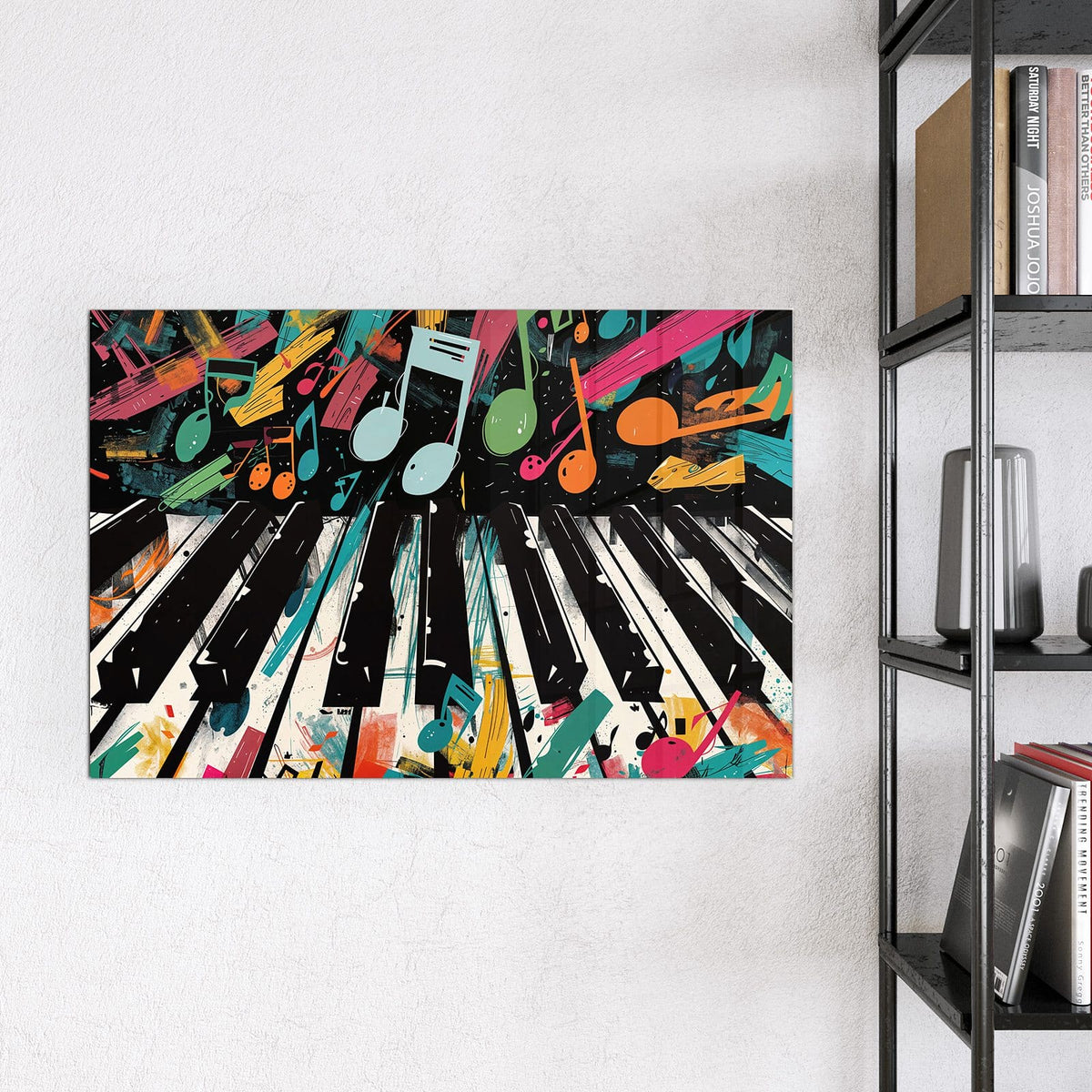 9 Größen – von 30 × 30 bis 120 × 90 cm – Magnettafel - Klaviertasten und Noten